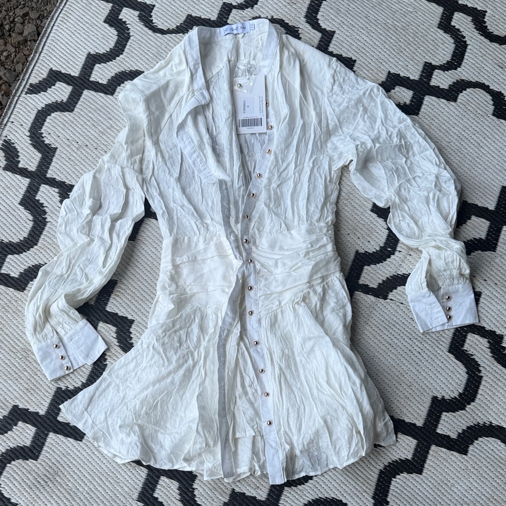 Lightweight White Button-Front Women's dress